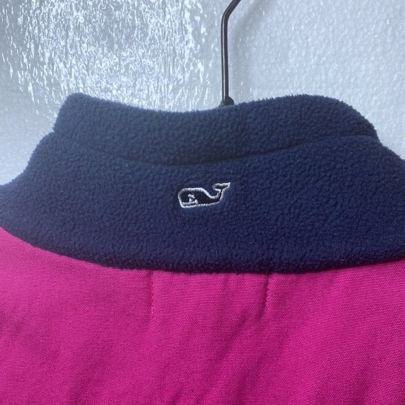 Vineyard Vines Womens Size Small Blue Pink Fleece Full Zip Up Vest Preppy Logo - Picture 6 of 9